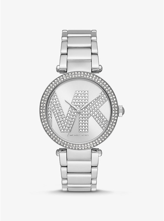 MICHAEL KORS PLATEADO CON LOGO MK BRILLOS MK6658