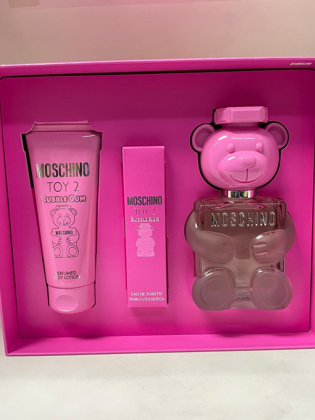 SET MOSCHINO TOY 2 BUBBLE GUM 3PCS
